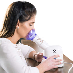 MABIS Facial Steamer front view highlights relaxing steam and pore cleansing.