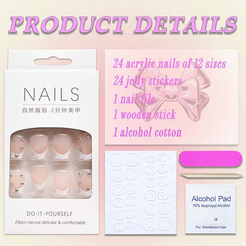 MABKJLF short-square ABS nails offer comfortable daily wear.