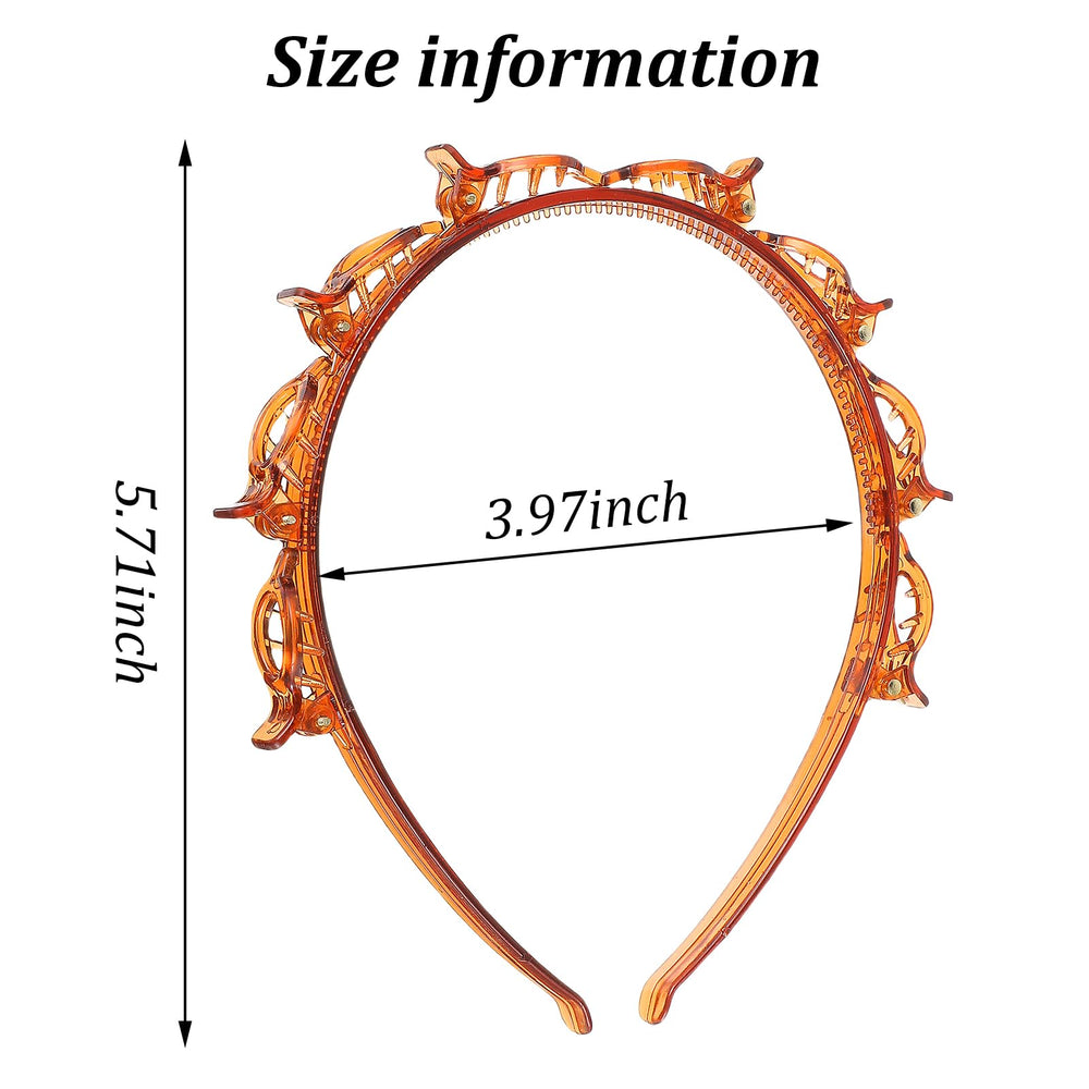 Diadema Mabor con broches dentados marrón para peinado diario.