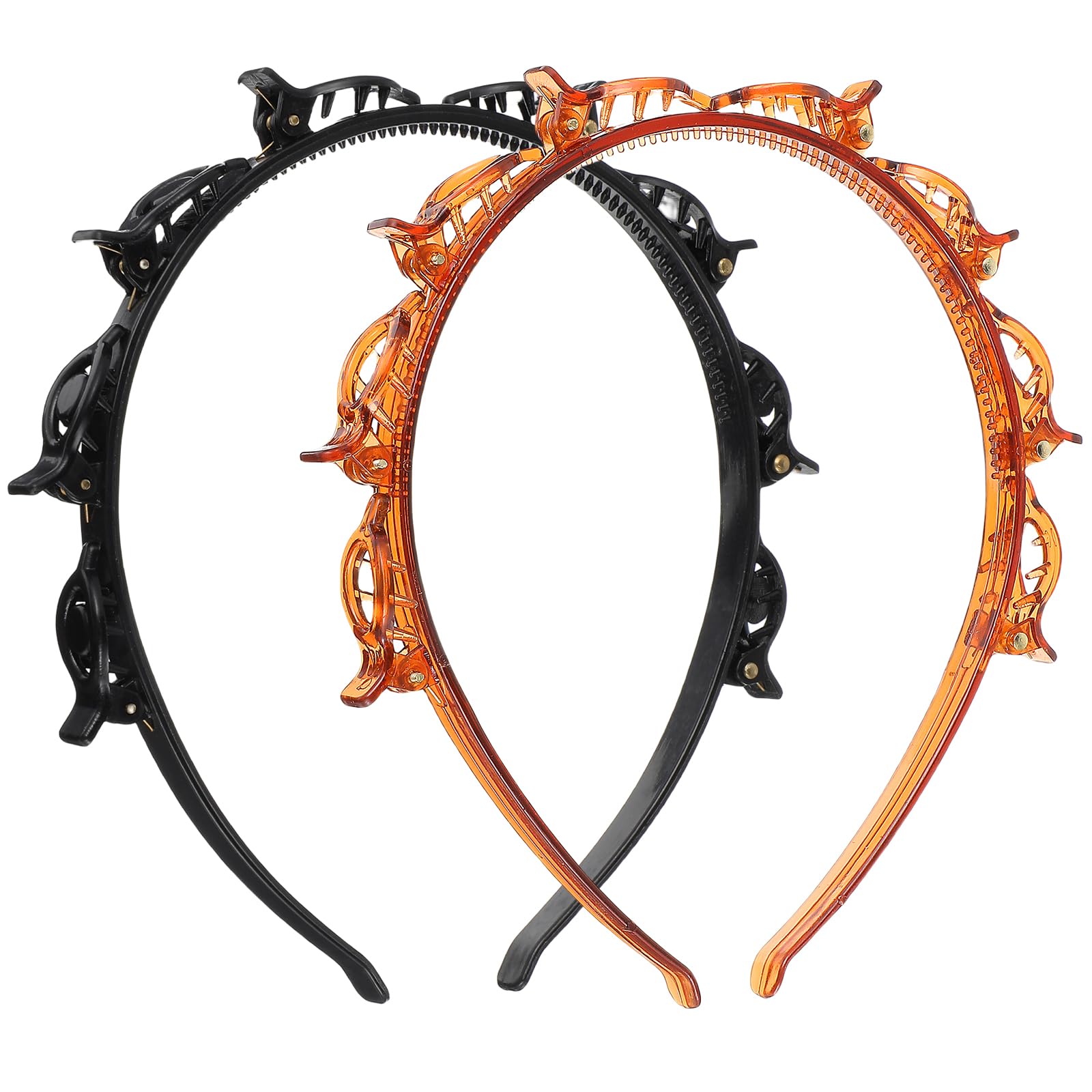 Diadema Mabor con broches dentados negro para fijación estable.