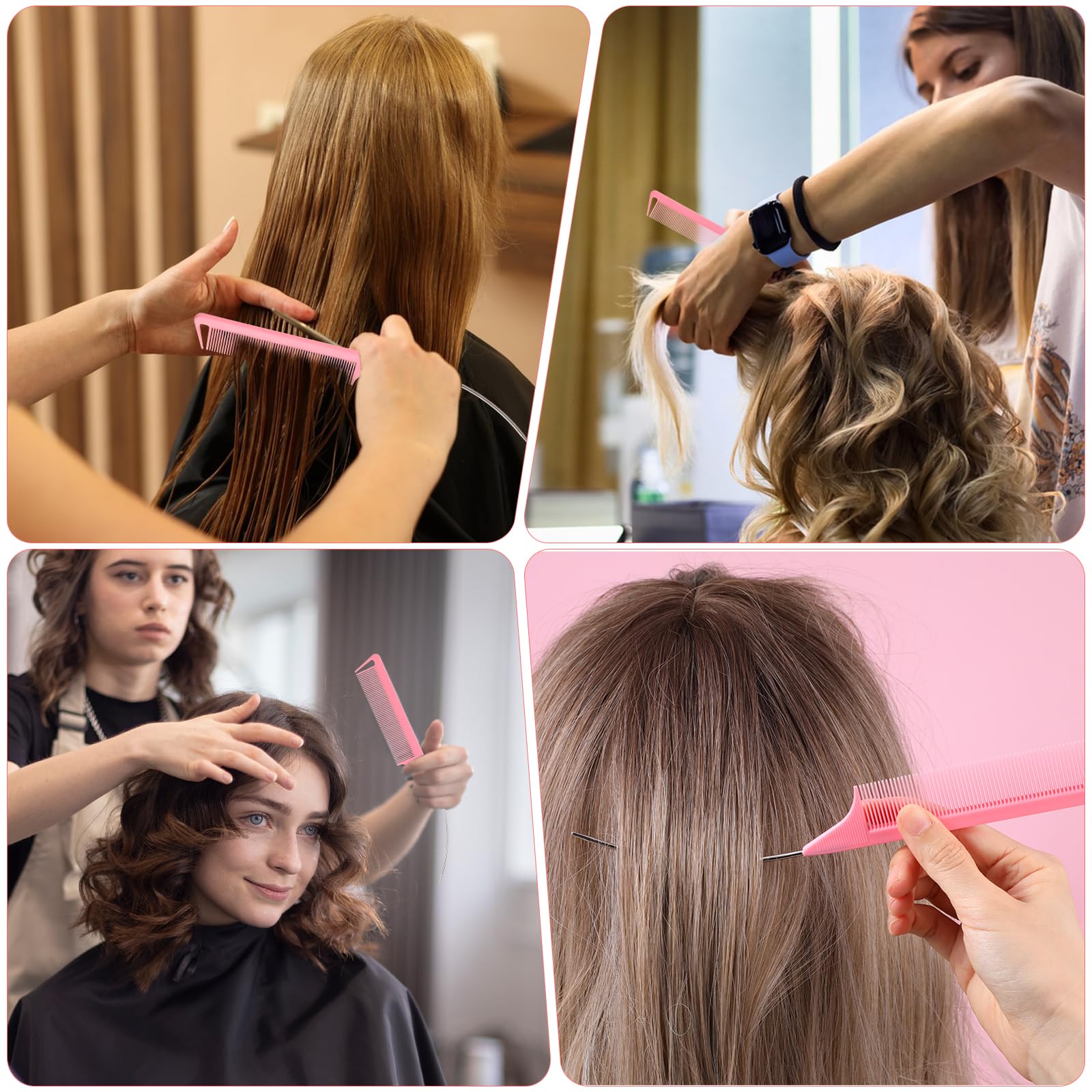 Mabor pink 3pc rat tail set for versatile styling.
