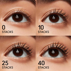 MAC Stack Superstack Mega Brush application demo on lashes.