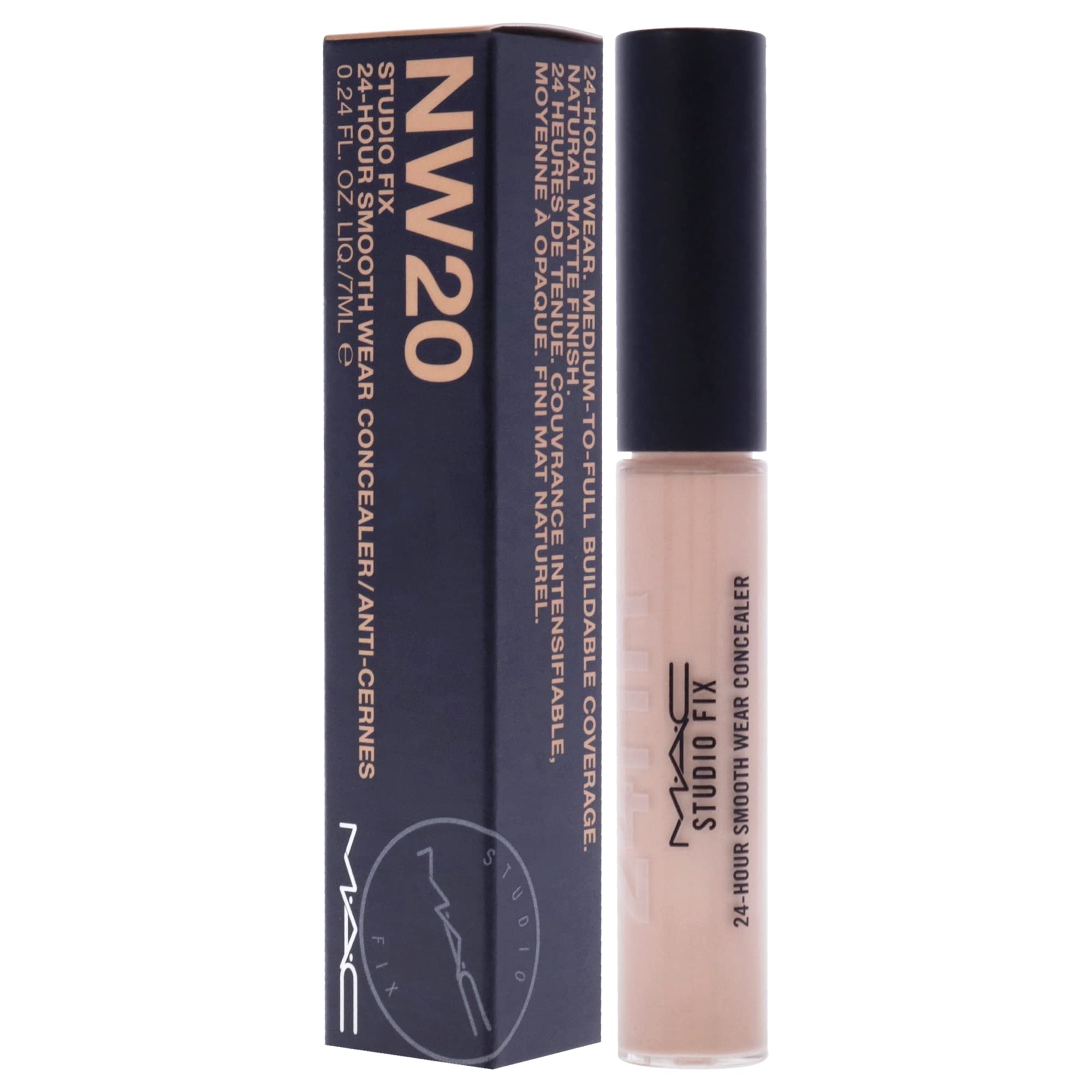 Swatch of MAC Studio Fix concealer showing medium-to-full coverage