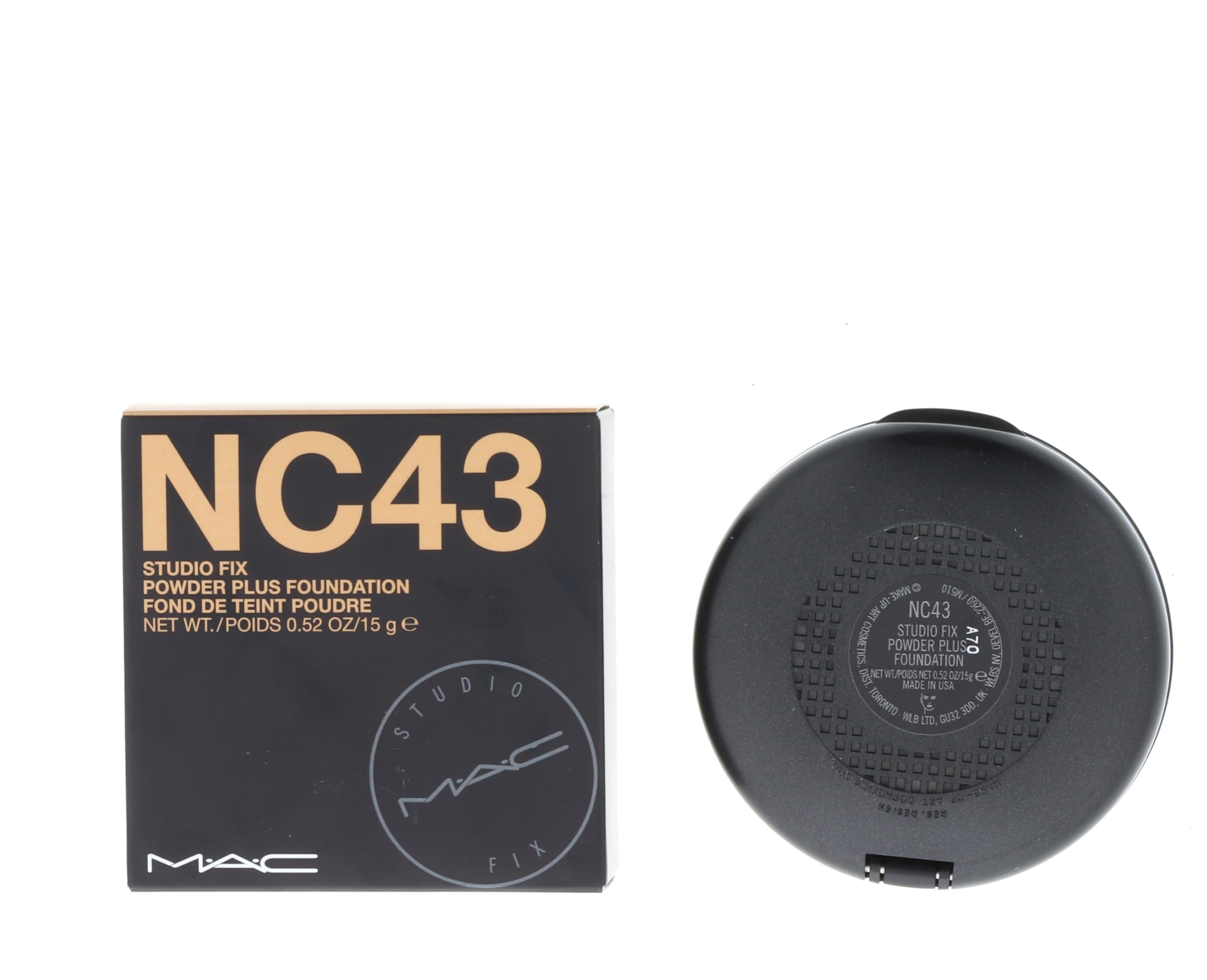 MAC Studio Fix Powder Plus Foundation matte finish swatches display even coverage.