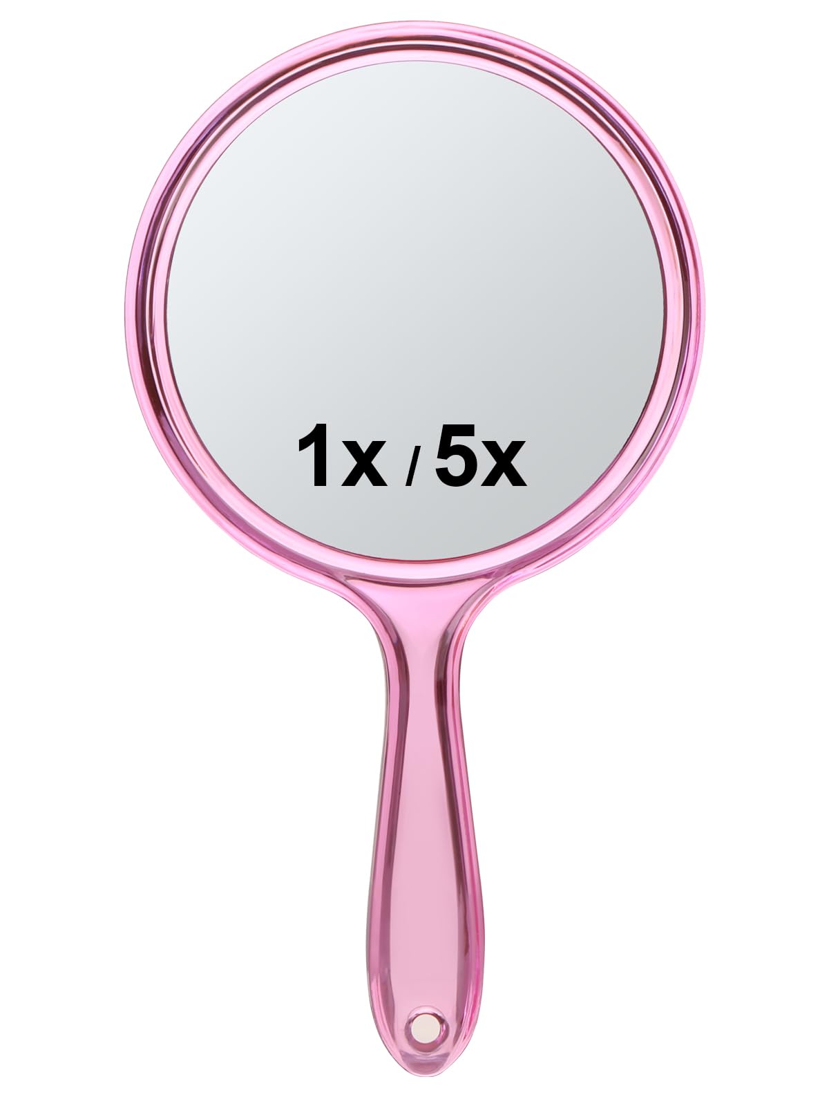 Macaki handheld mirror with double-sided 1X and 5X magnification for precise grooming.