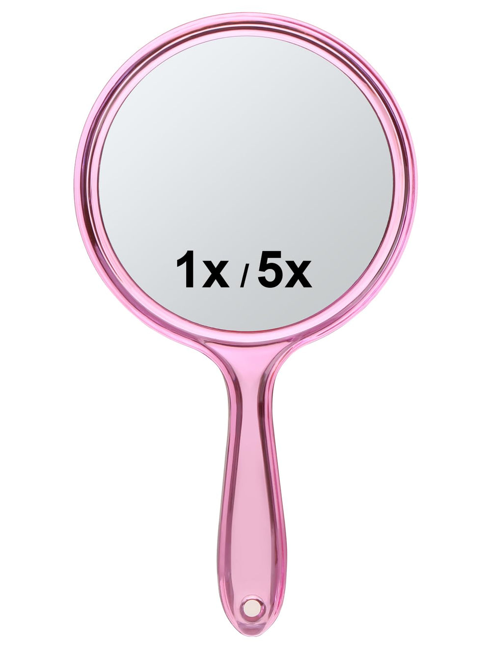 Macaki handheld mirror with double-sided 1X and 5X magnification for precise grooming.