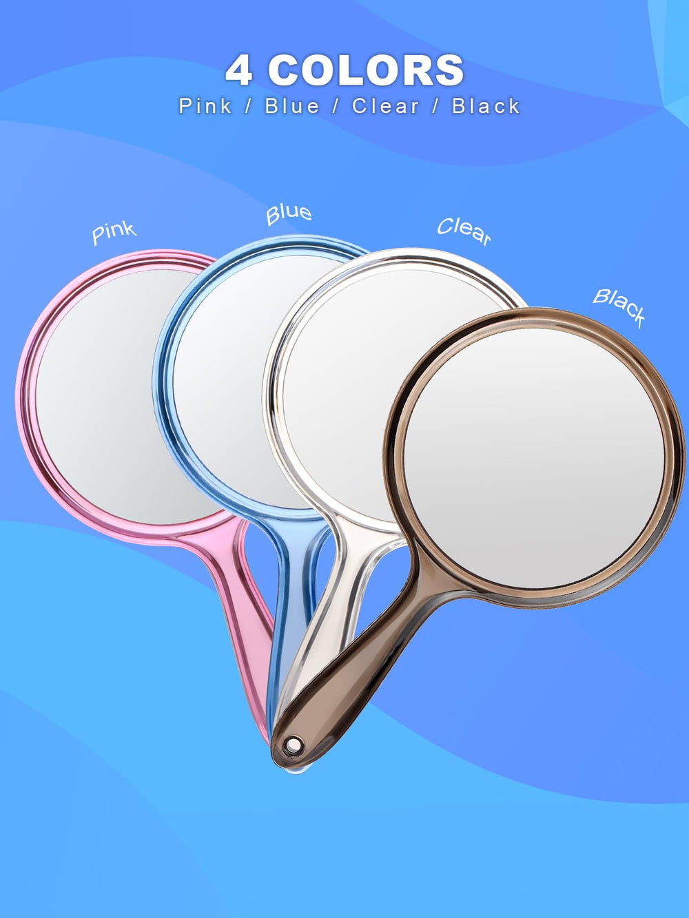 Macaki handheld mirror offers a wide viewing surface for blending.