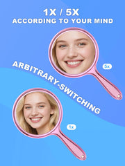 Macaki pink travel-friendly mirror fits compact bags for on-the-go routines.