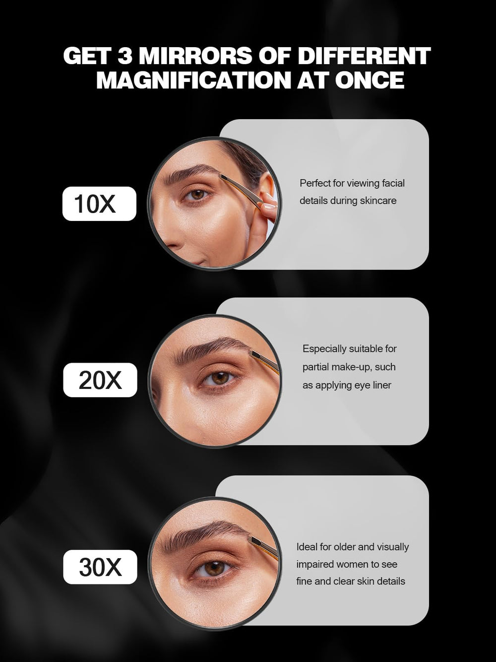 Included Macaki tweezers for precise grooming tasks