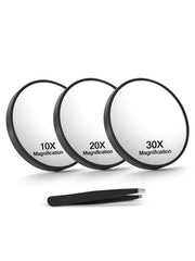 Macaki travel magnifying mirror set with 10X/20X/30X for versatile precision