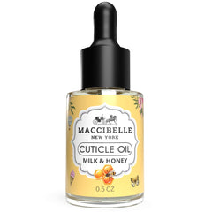 Maccibelle Aceite para Cutículas en envase de vidrio para uso higiénico.