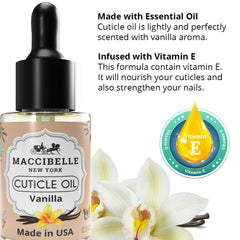 Maccibelle aceite para cutículas, textura ligera que suaviza las uñas
