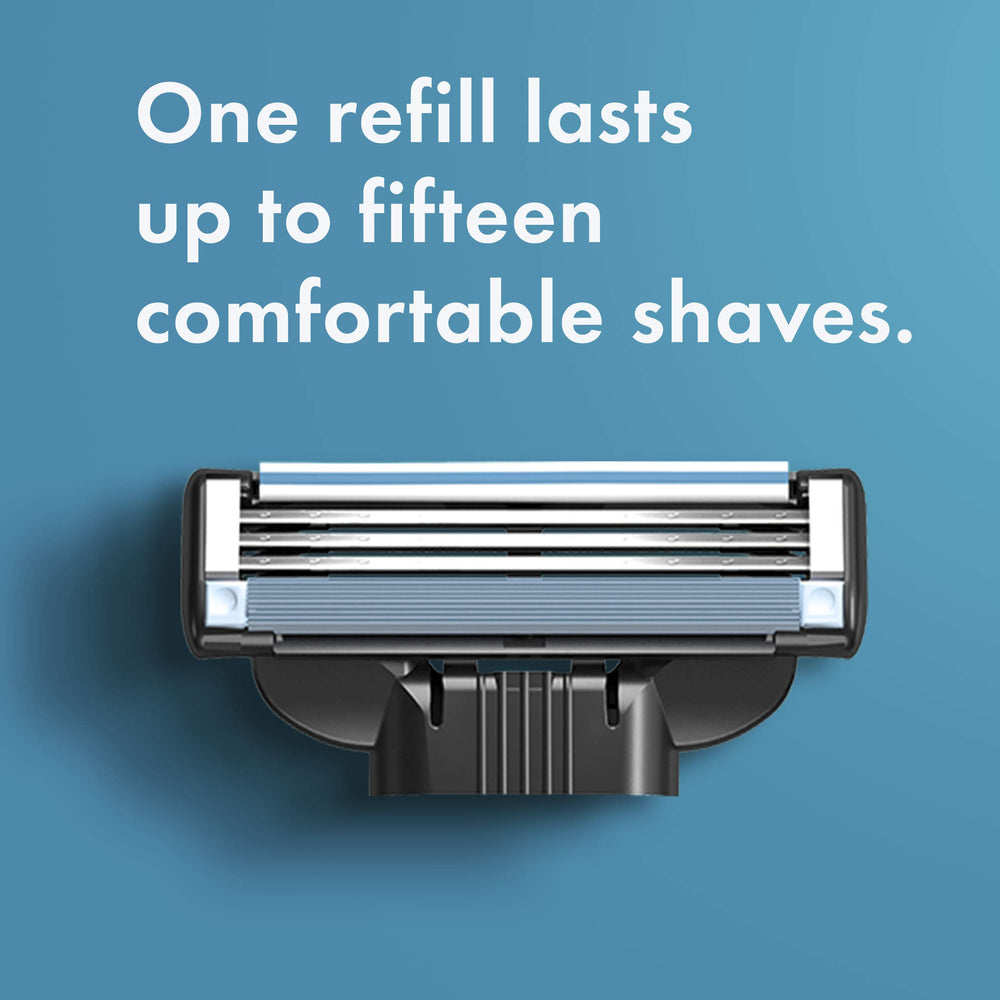 Mach3 refils blade edge detail for close, smooth shaving.