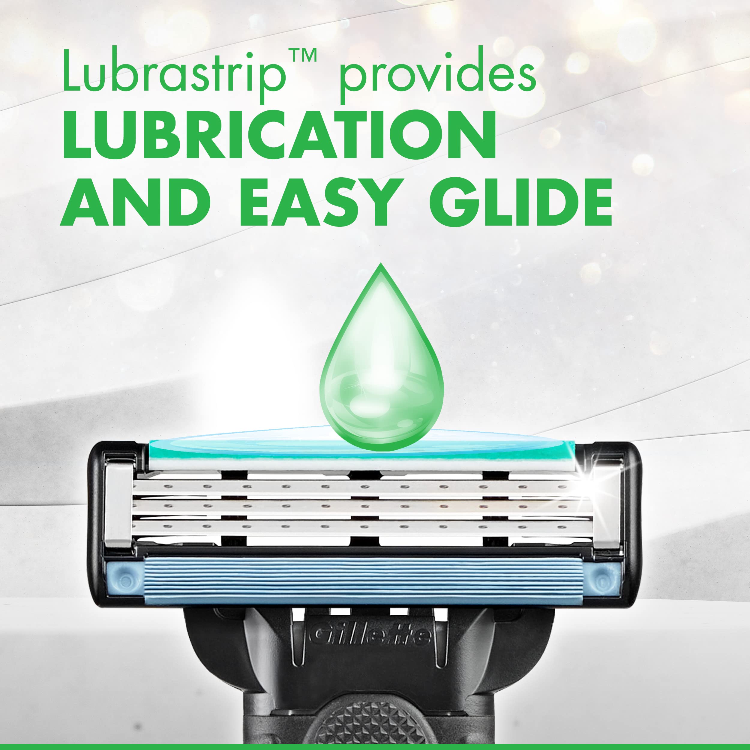 Mach3 Sensitive razor ergonomic handle provides steady, precise control.