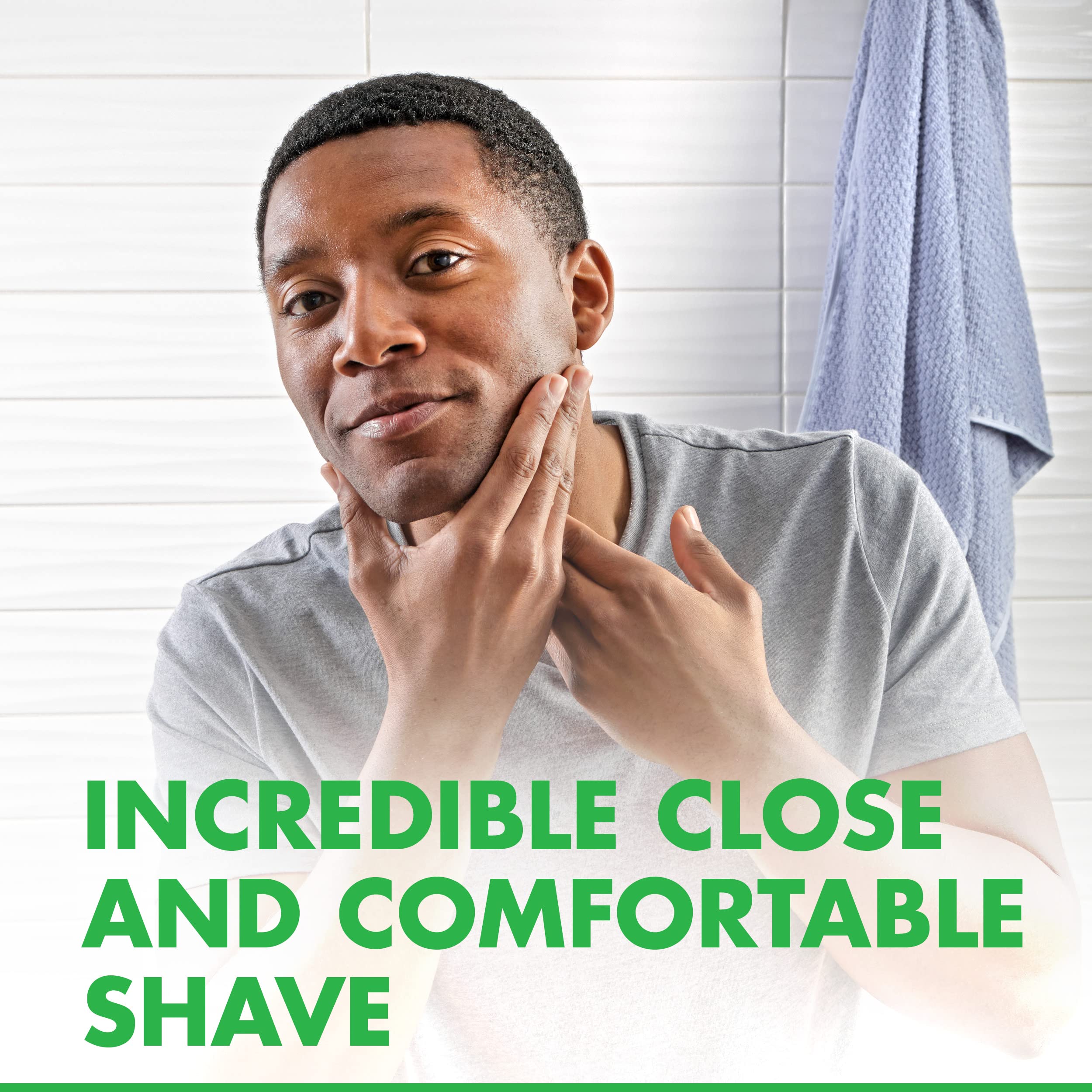 Mach3 Sensitive razor with enhanced lubrastrip delivering smoother passes.