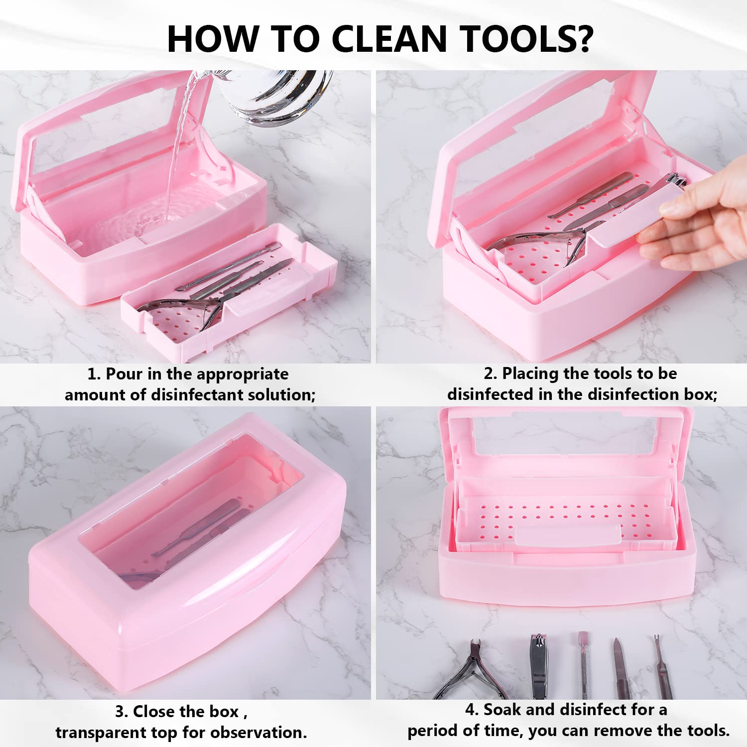 Compact sterilizer box suitable for nail studios and personal care tasks.