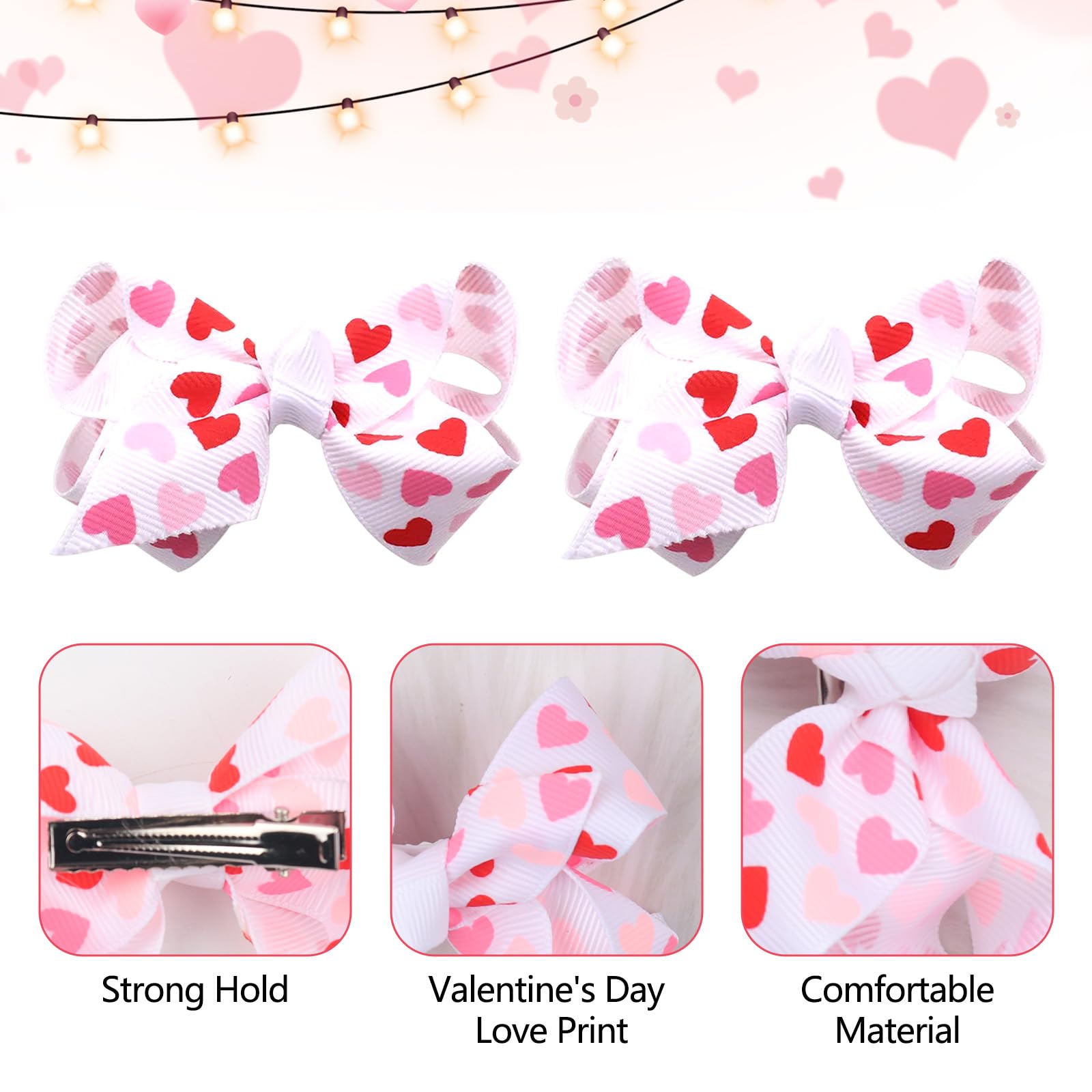 Macute clip pelo corazon rosa, diseño amor para looks románticos y sutiles.