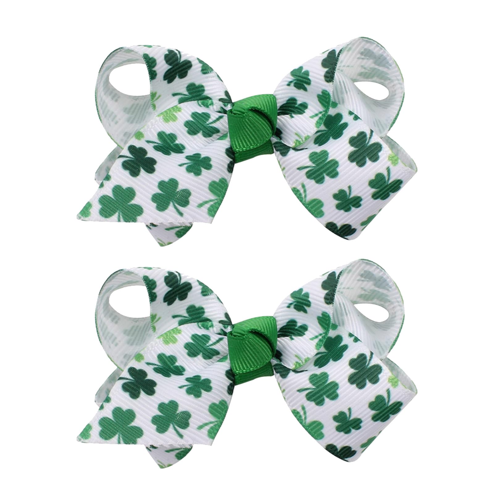 Macute pinza para cabello con trébol verde, dos piezas para uso diario