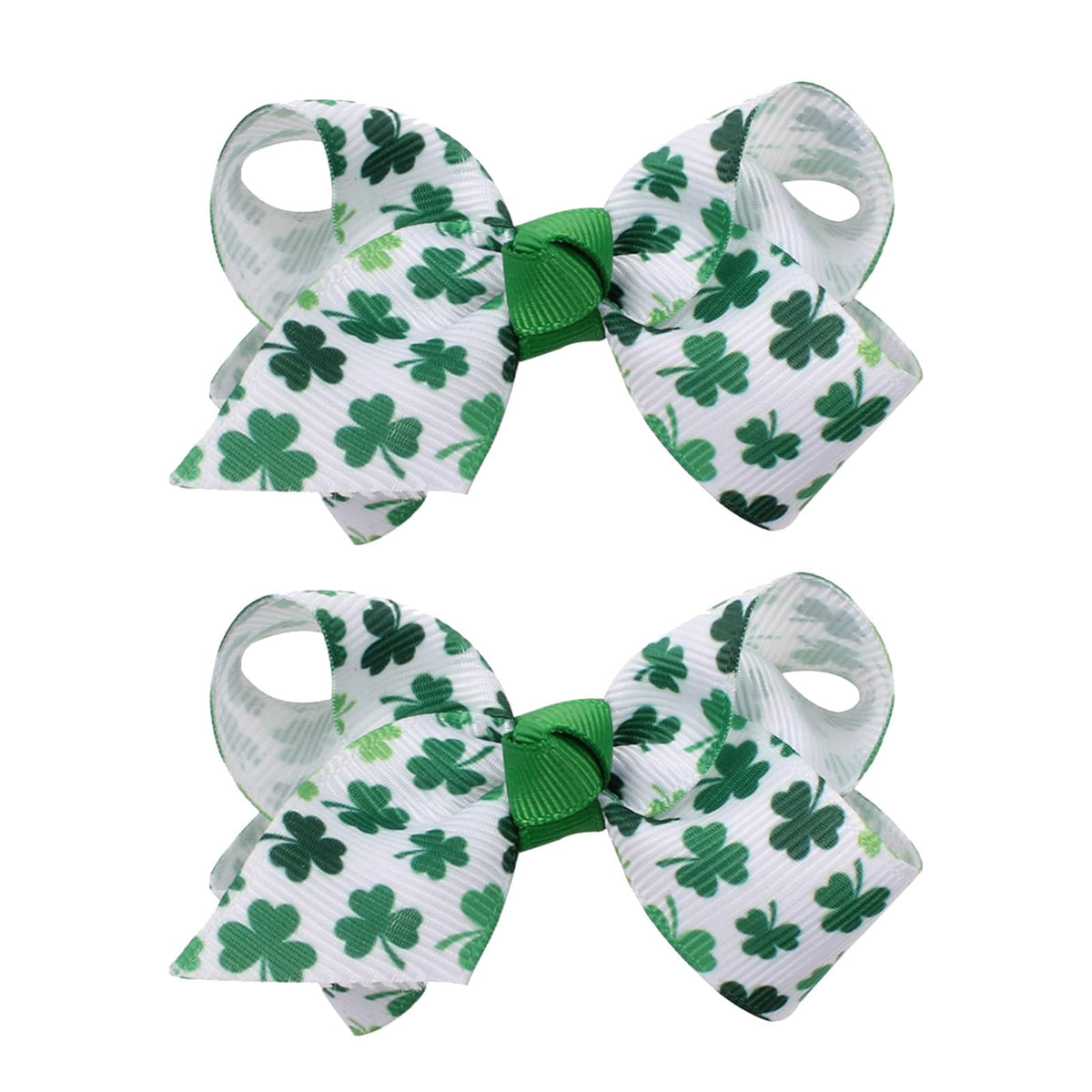 Macute pinza para cabello con trébol verde, dos piezas para uso diario