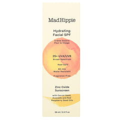 Mad Hippie aplicación suave de crema SPF25 para protección diaria.