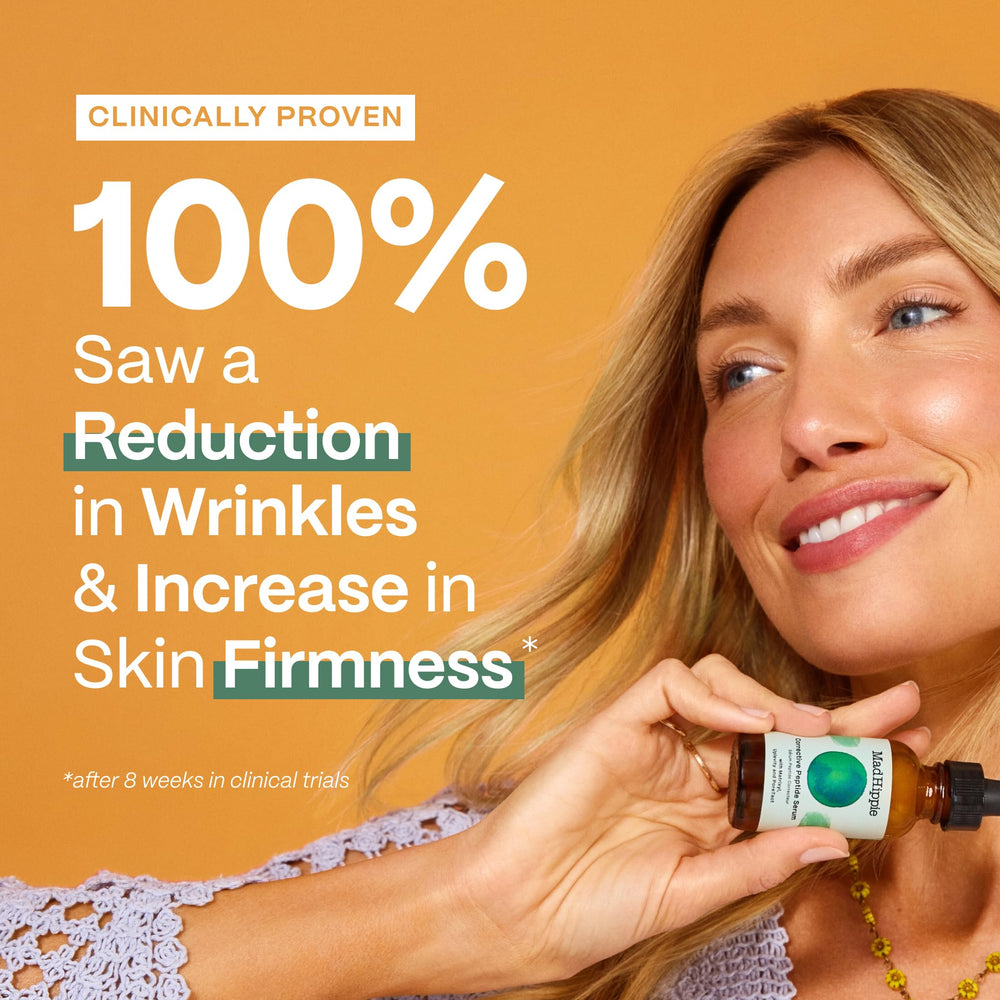 Mad Hippie Corrective Peptide Serum dispensing pump shown for easy, precise application
