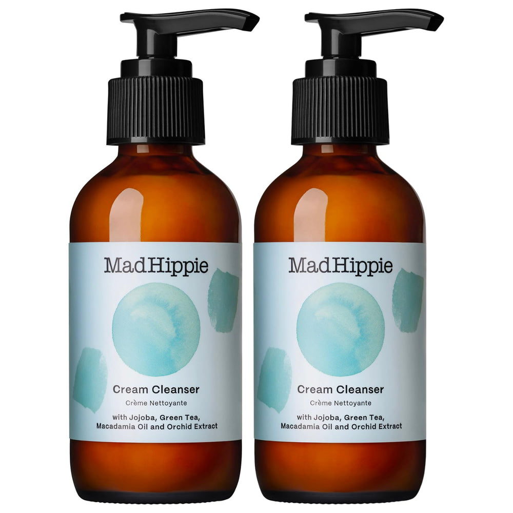 Mad Hippie Cream Cleanser 2-Pack bottle close-up highlights gentle hydration for daily cleansing.