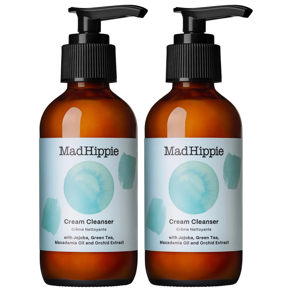 Mad Hippie Cream Cleanser 2-Pack bottle close-up highlights gentle hydration for daily cleansing.