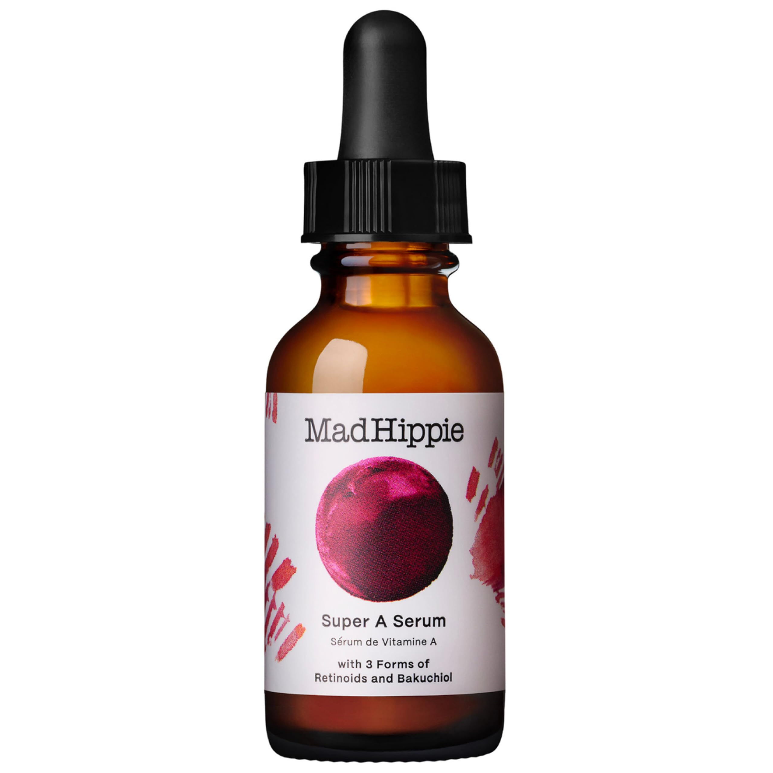 Mad Hippie Super A Serum bottle on a bathroom counter for hydration and even tone.
