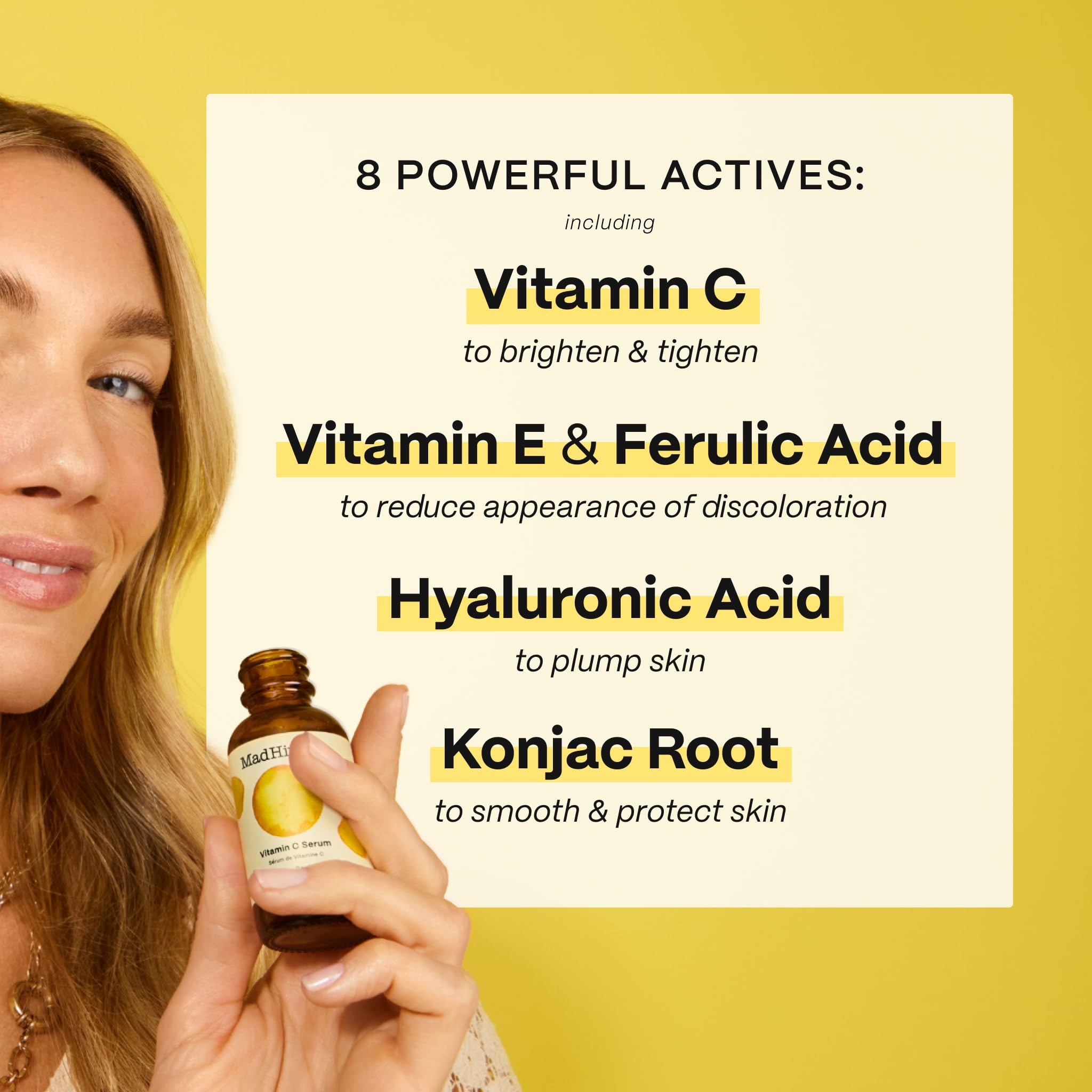 Mad Hippie Vitamin C Serum texture highlights silky, fast-absorbing hydration on skin.