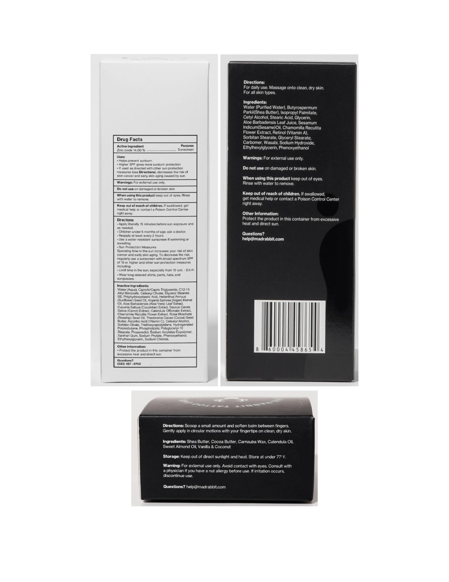 Mad Rabbit Packaging close-up highlights clean, dermatologist-backed formulas.
