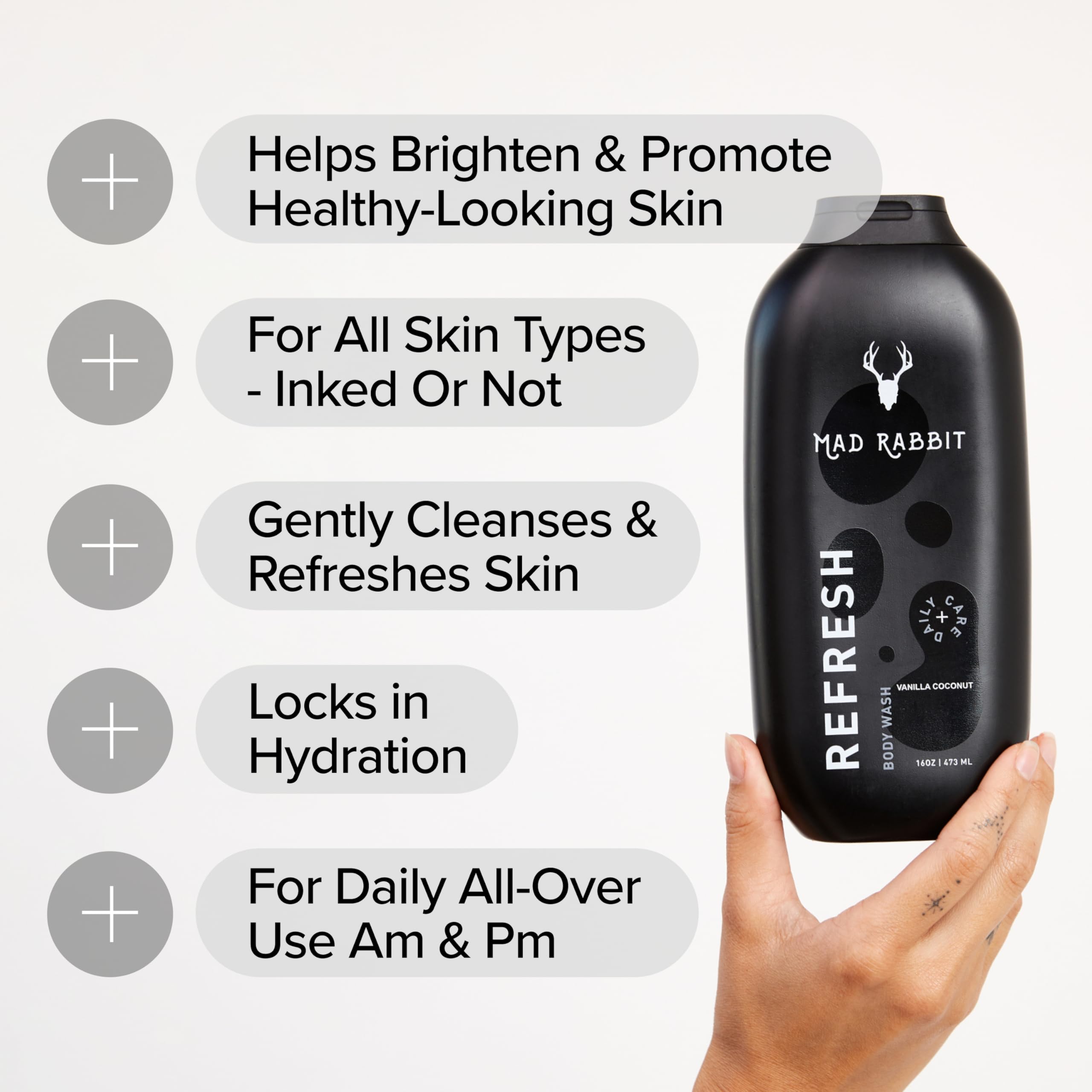 Mad Rabbit Refresh, cuidado de tatuajes, ayuda a mantener aspecto saludable.