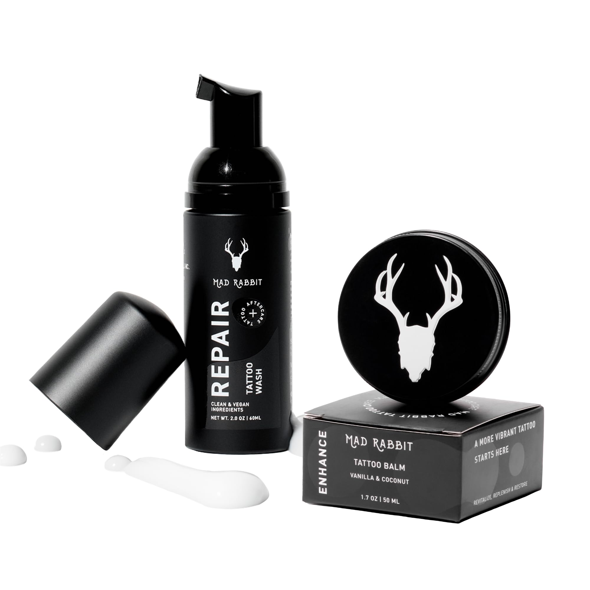 Mad Rabbit tattoo aftercare kit balm 1.7oz for daily hydration of new tattoos