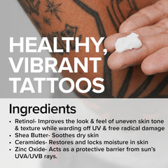 Mad Rabbit Defend SPF 30 mineral sunscreen protects tattoos from sun.