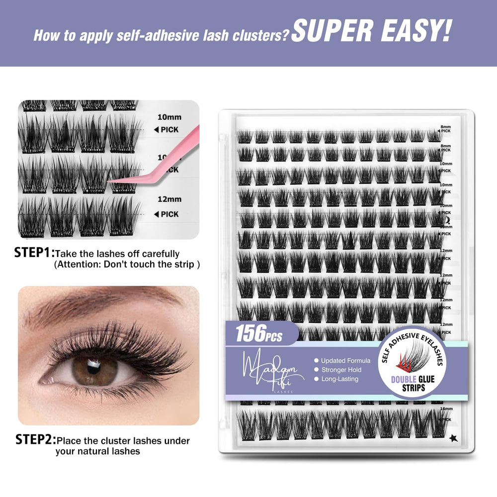 Madam Fifi self-adhesive lashes stay put without glue.
