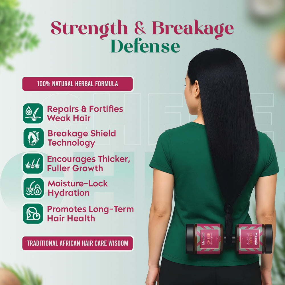 Madani Naturals Chebe powder close-up signals rich natural blend.