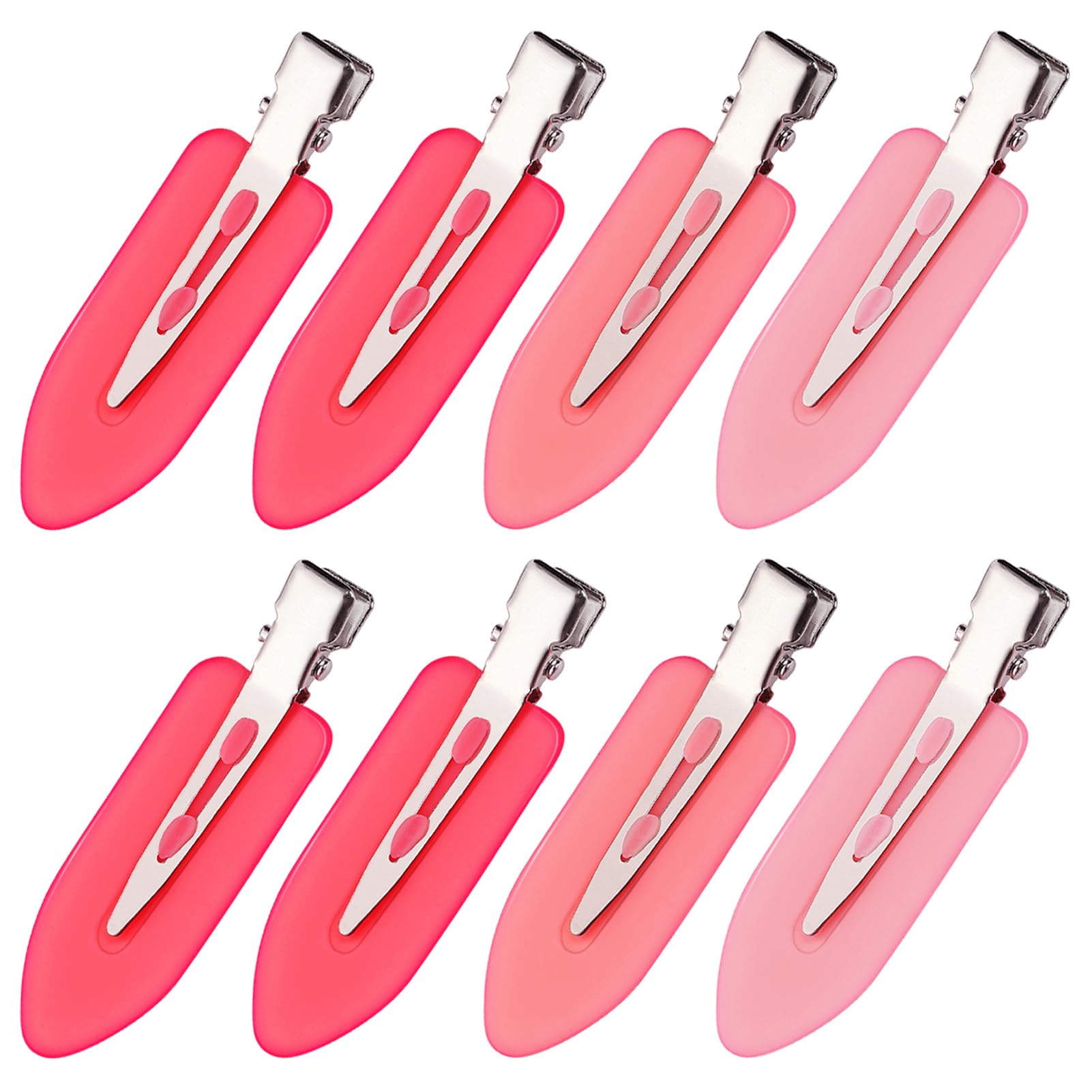 MADHOLLY 8Pcs gradient pink hair clips close-up showing no bend protection for bangs
