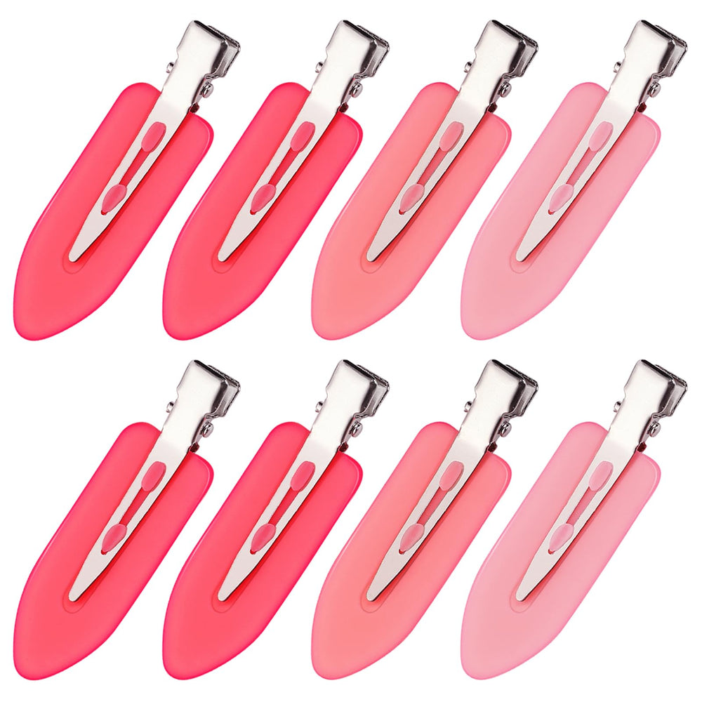 MADHOLLY 8Pcs gradient pink hair clips close-up showing no bend protection for bangs