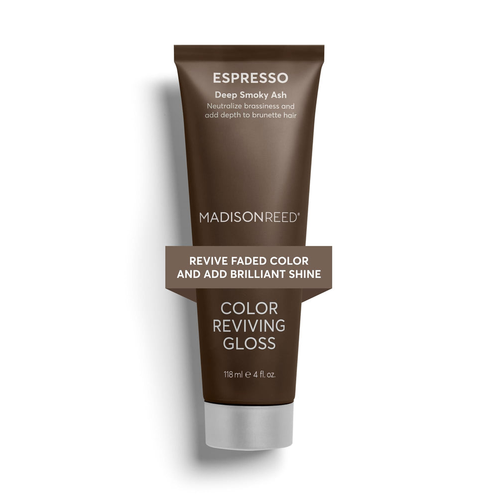 Madison Reed Color Reviving Gloss Espresso bottle refreshes brown tones and adds shine.