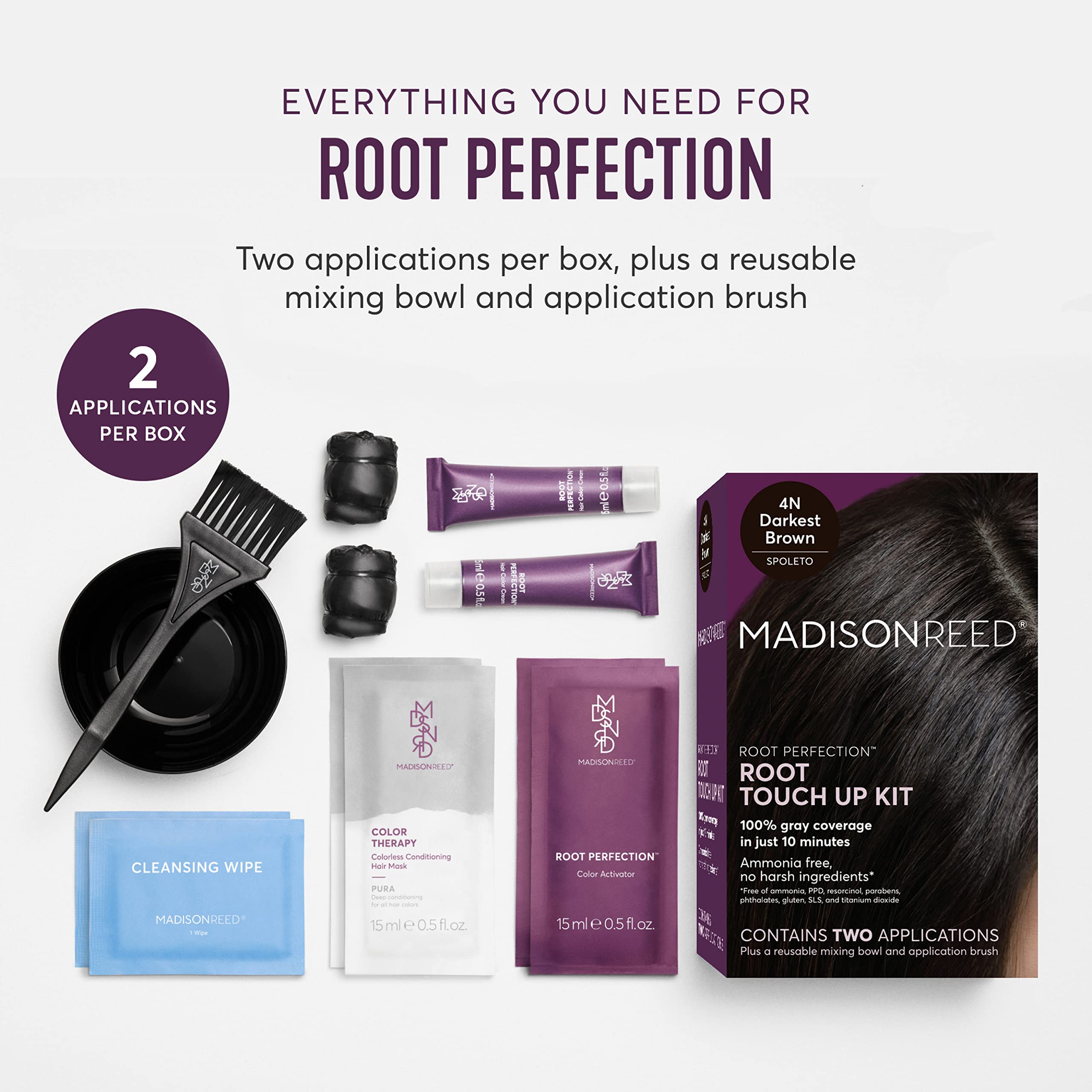 Cream-based color coverage without ammonia supports smooth gray blending.