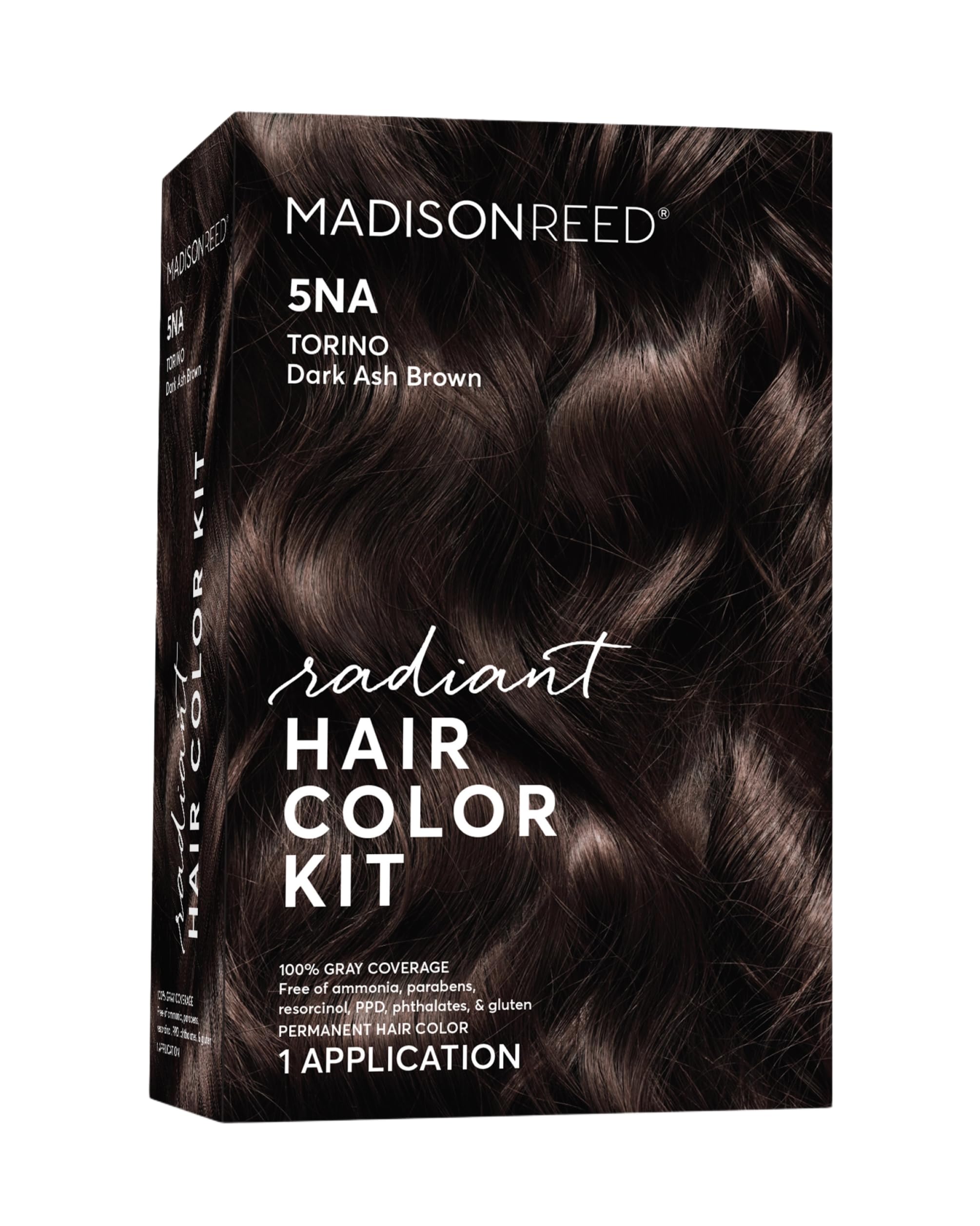 Madison Reed Radiant Color Kit 5NA cream color blends gray with a natural ash brown.