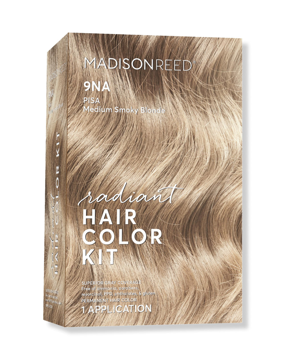 Madison Reed Radiant Color Kit 9NA Pisa Blonde bottle with ash undertones for gray blending
