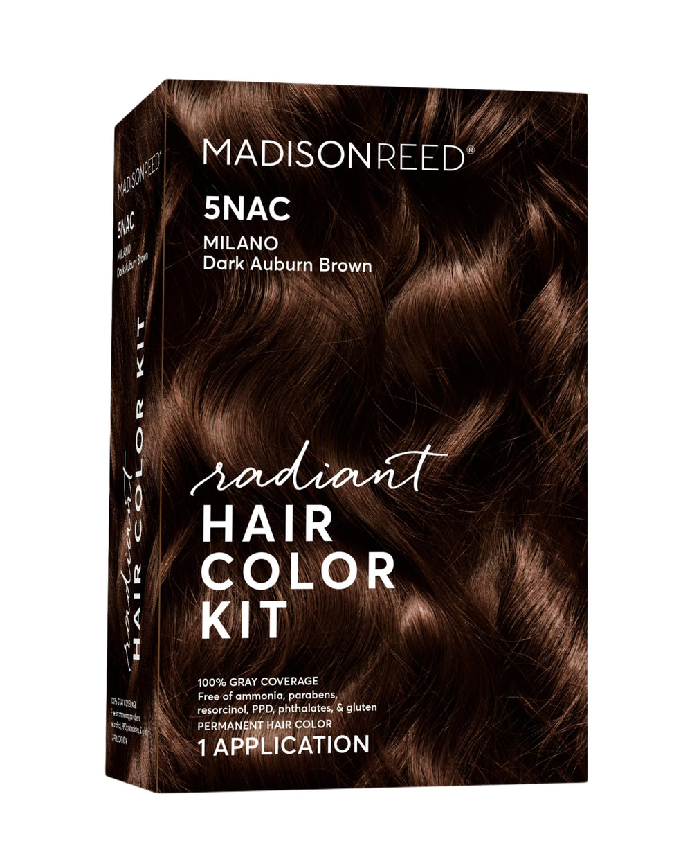 Madison Reed Radiant Color Kit box front showing Milano Brown shade for at-home color