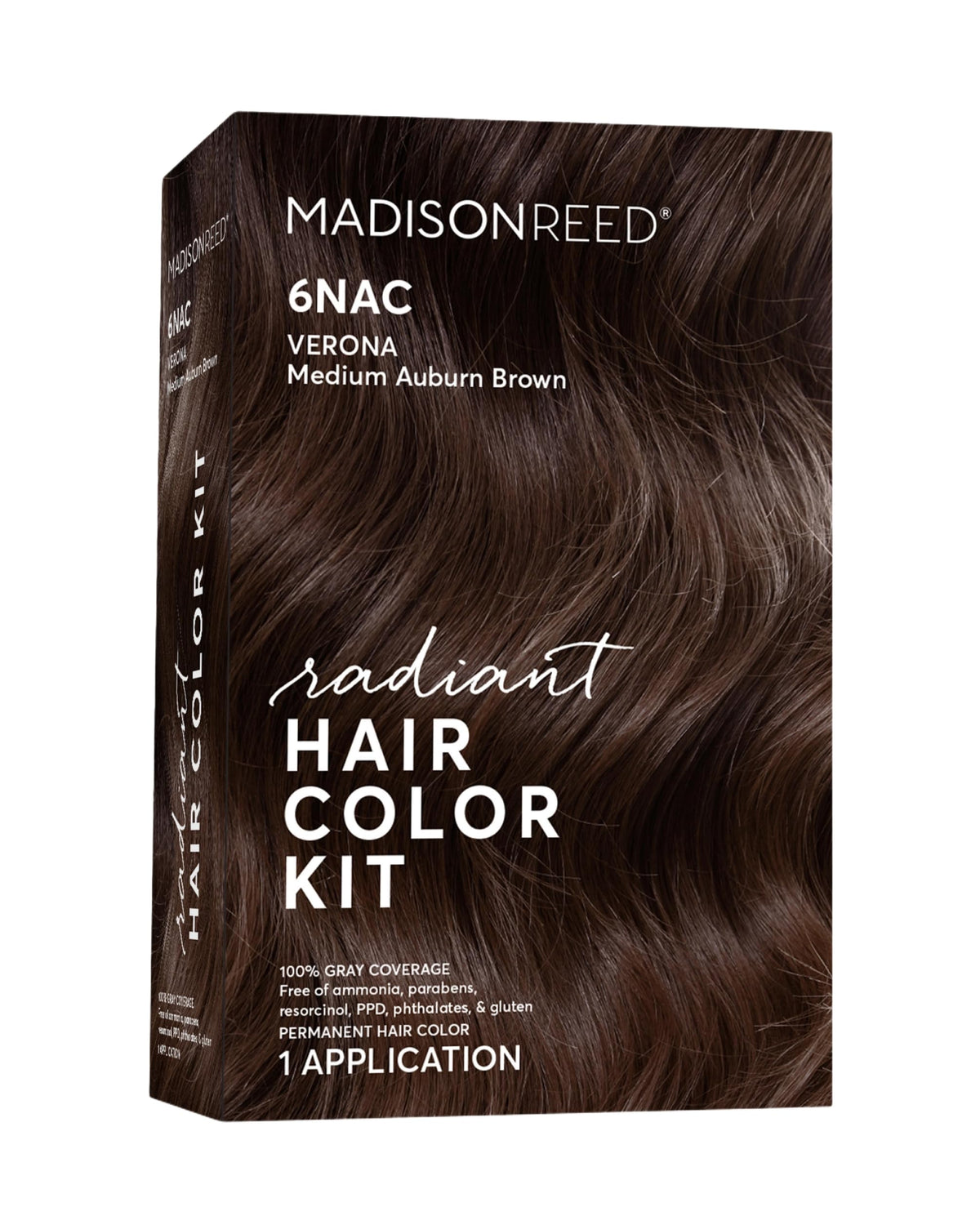 Madison Reed Radiant Color Kit Verona 6NAC box with copper undertones for natural gray blending.