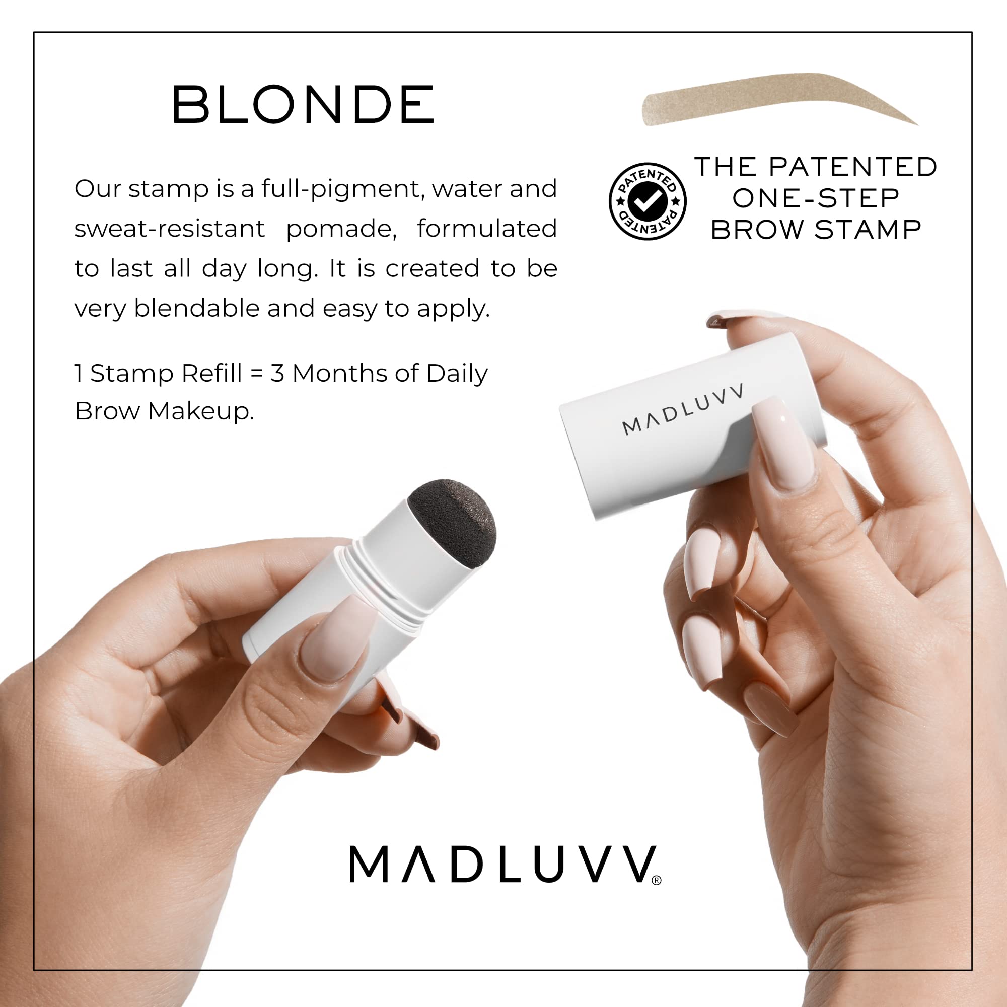 MADLUVV Brow Stamp Refill for hairline coverage enables seamless touchups.