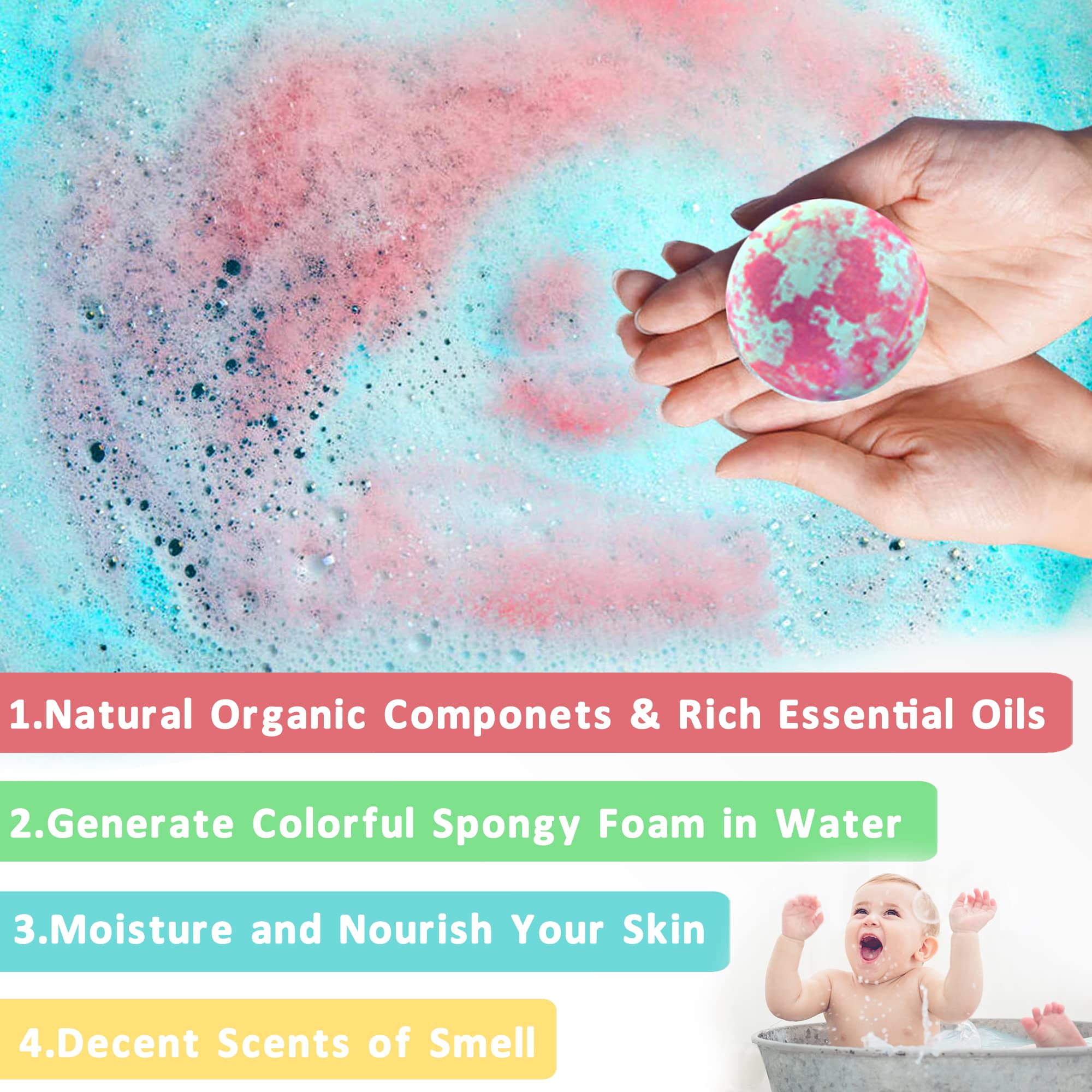 Burbujeante diversión: bombas de baño con colores brillantes que atraen a las niñas.