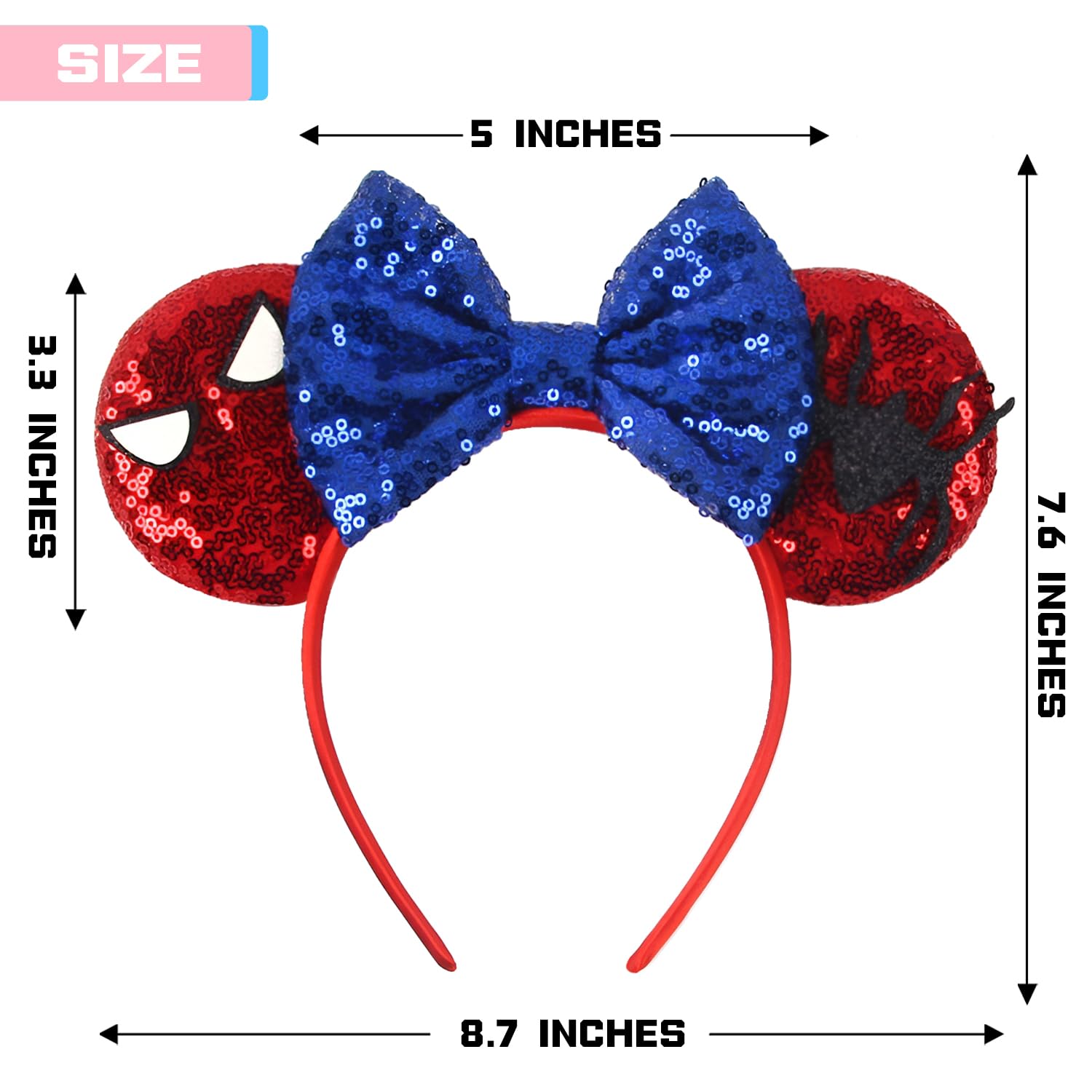 Diadema MADO orejas araña vibrantes, perfecta para eventos temáticos y fotos divertidas.