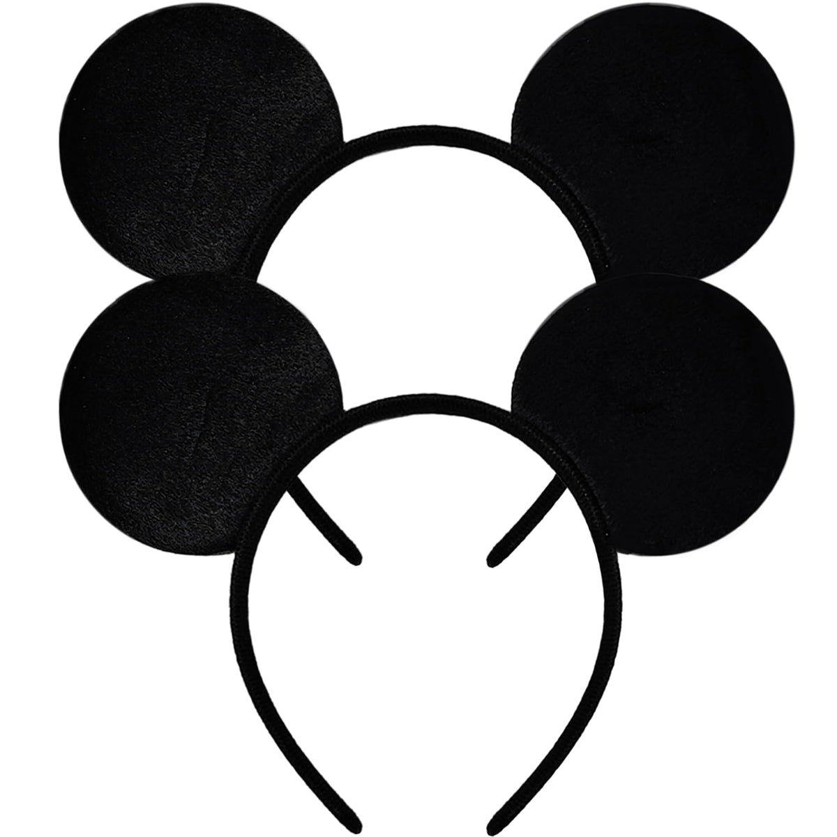 MADO mouse ears headband in black 2-pack, front view for versatile park wear.