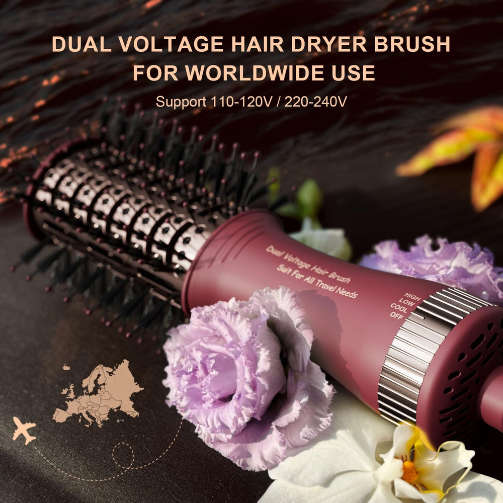 Madremía dryer, straightener, curler, and brush in one styling tool.
