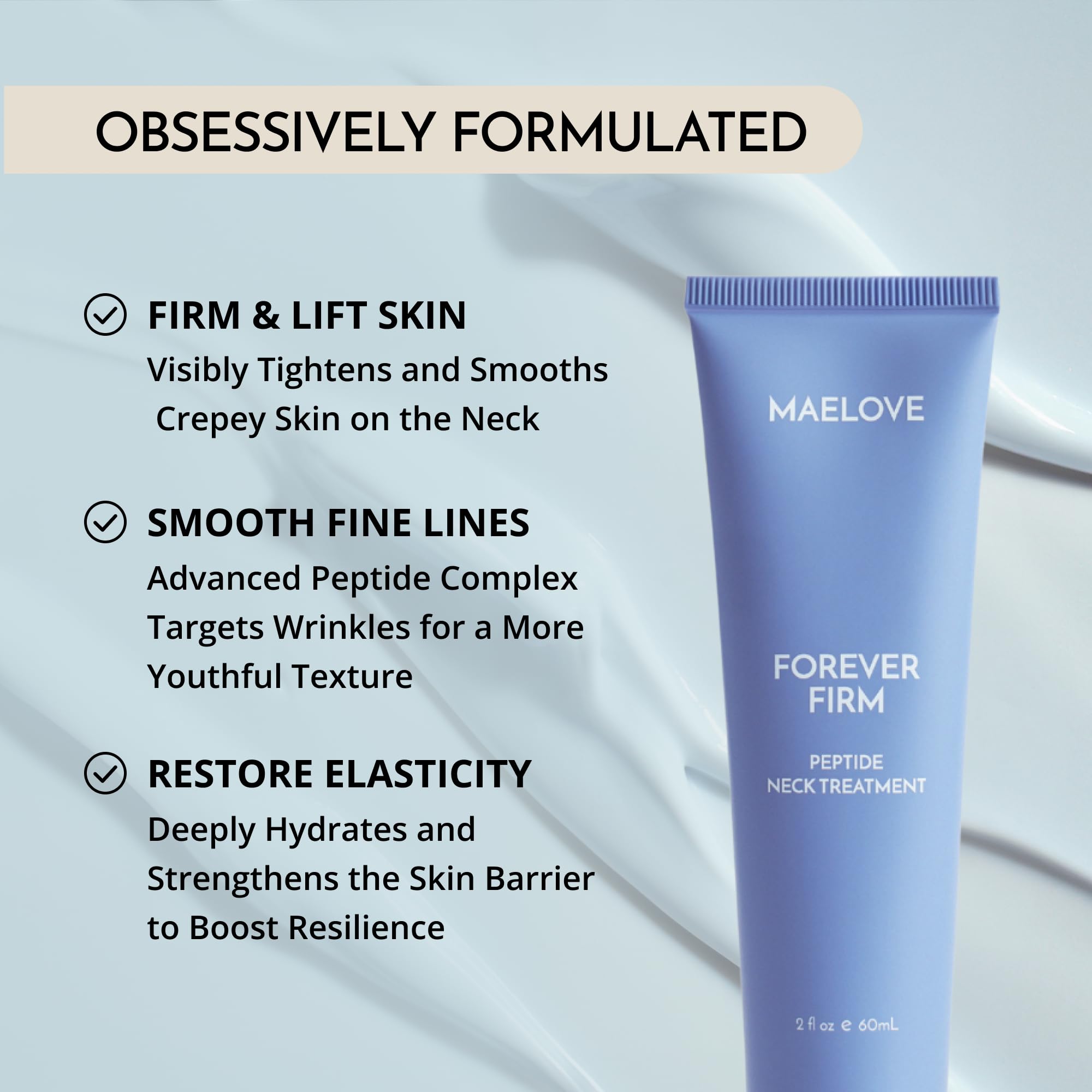 MAELOVE Forever Firm neck treatment on decolletage during application