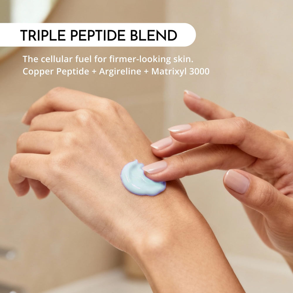 MAELOVE Forever Firm neck treatment in hand demonstrating quick absorption
